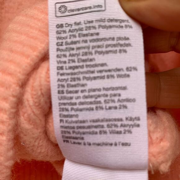 Atelier & Other Stories pink/light coral fluffy V neck sweater, front buttons, S - Picture 7 of 12